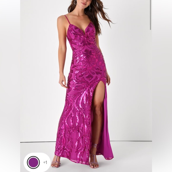 Lulus Dresses & Skirts - Lulus size large magenta mermaid prom dress